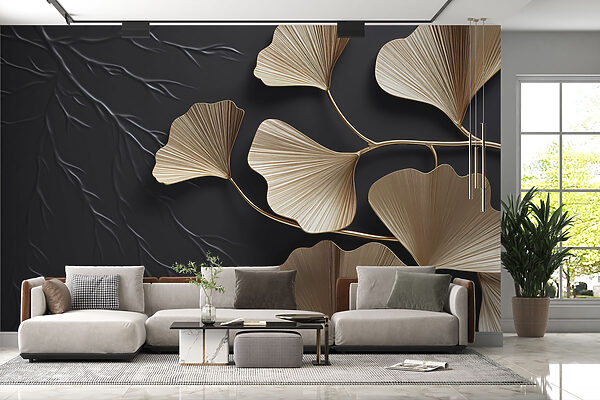 Fototapeta Misterne liście na ciemnym tle