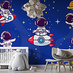 Fototapeta Kreskówkowy astronauta w kosmosie