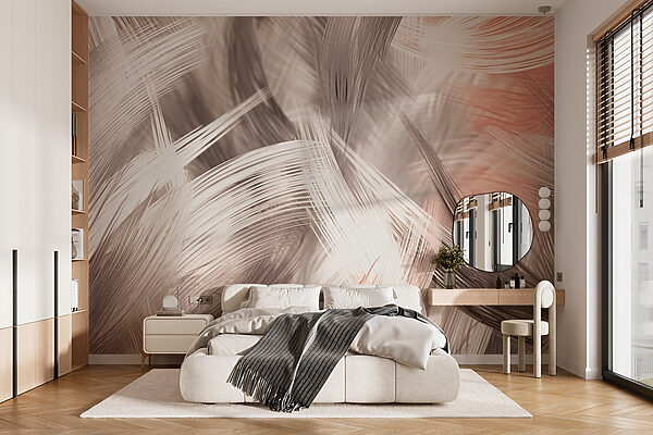 Abstrakcyjne linie w delikatnych odcieniach Fototapeta Abstrakcyjne linie w delikatnych odcieniach