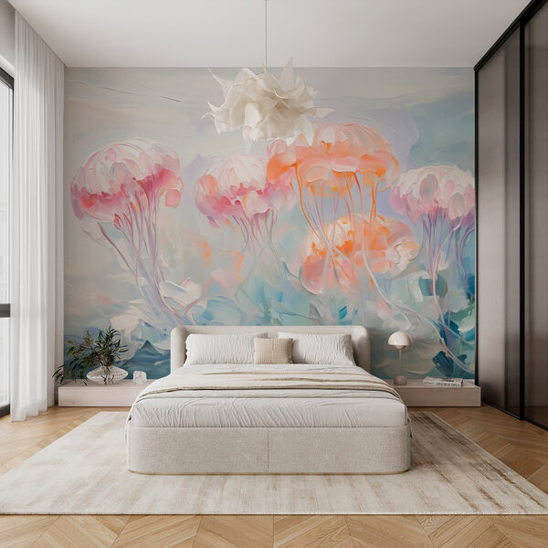 Malowanie różowych kwiatów Fototapeta Malowanie różowych kwiatów