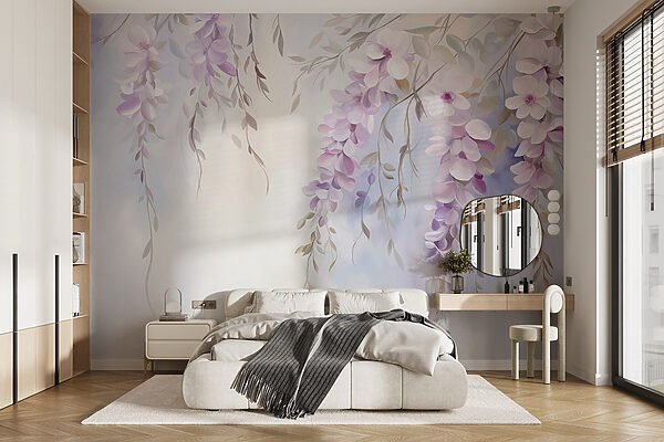 Fototapeta Malowanie kwiatów na gałęzi