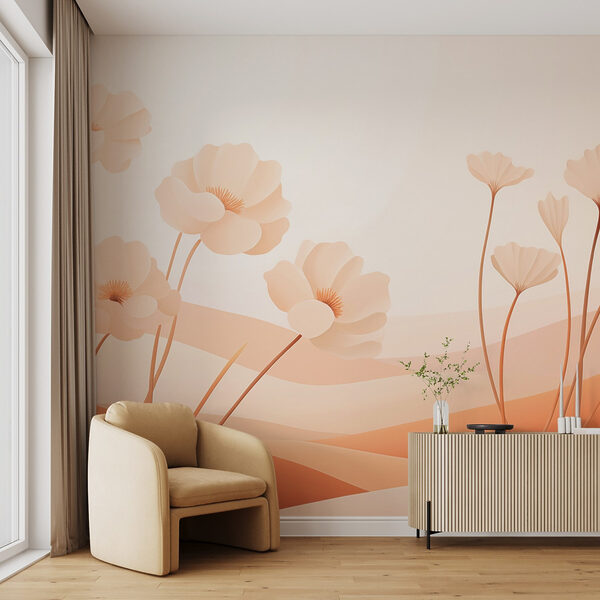 Fototapeta Białe kwiaty na pustyni