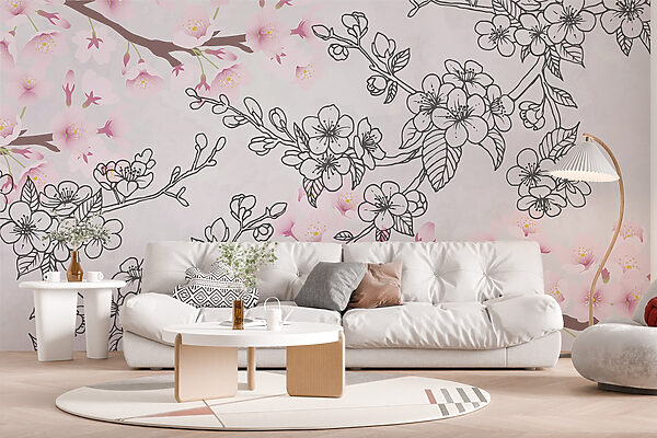 Fototapeta Delikatne kwiaty w łagodnych pastelach