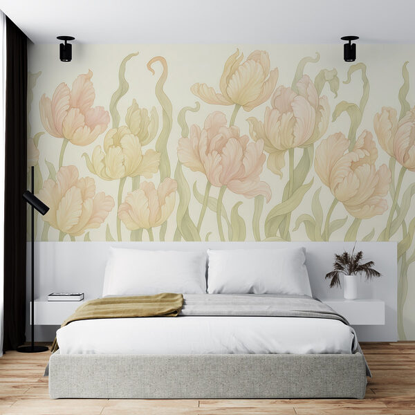 Fototapeta Delikatne tulipany w stonowanych kolorach