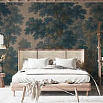 Fototapeta Wall murals Painting of trees and a river