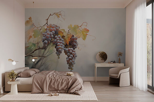 Fototapeta Kiść winogron na winorośli