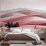 Fototapeta Krajobraz wzgórz z drzewami