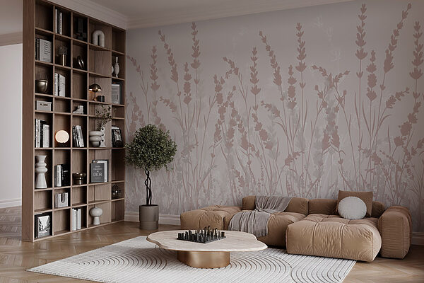 Spokojna ilustracja botaniczna w delikatnych odcieniach Fototapeta Spokojna ilustracja botaniczna w delikatnych odcieniach