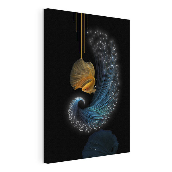 Wydruk na płótnie Eleganckie Betta Swirls w neonowym świetle