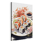Wydruk na płótnie Talerz sushi z sosem