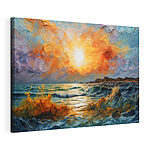 Wydruk na płótnie Obraz zachodu słońca nad zbiornikiem wodnym