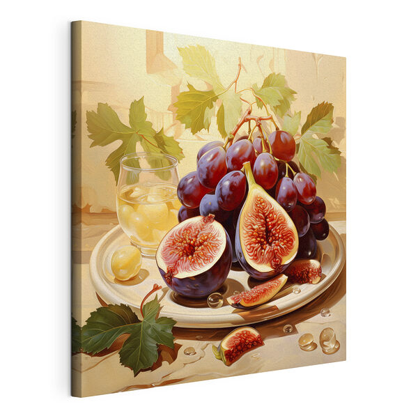 Talerz fig i winogron Wydruk na płótnie Talerz fig i winogron