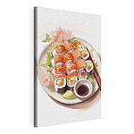 Wydruk na płótnie Talerz sushi z pałeczkami