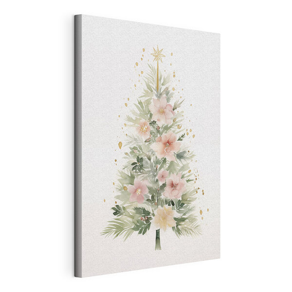 Wydruk na płótnie Akwarela przedstawiająca choinkę