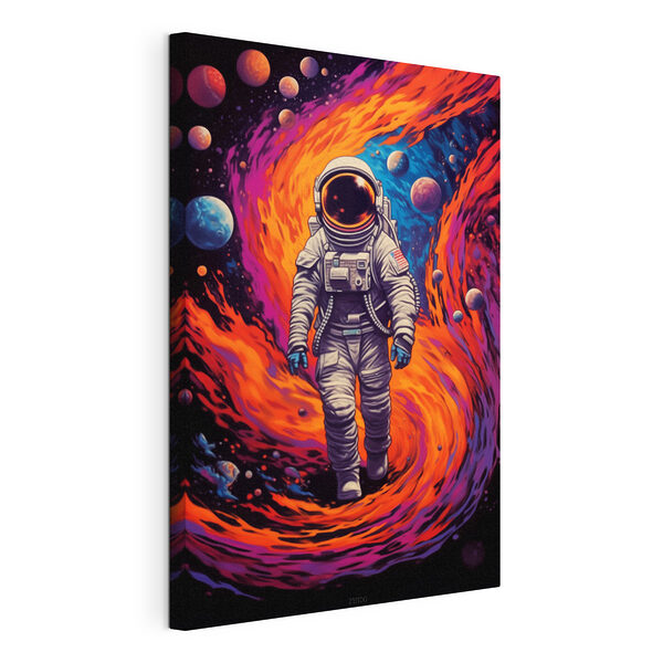 Astronauta spacerujący w kosmosie Wydruk na płótnie Astronauta spacerujący w kosmosie