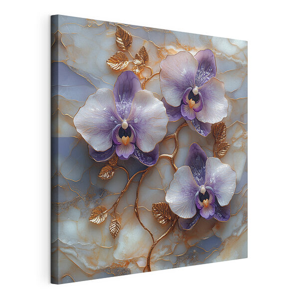 Eleganckie orchidee na spokojnym tle Wydruk na płótnie Eleganckie orchidee na spokojnym tle