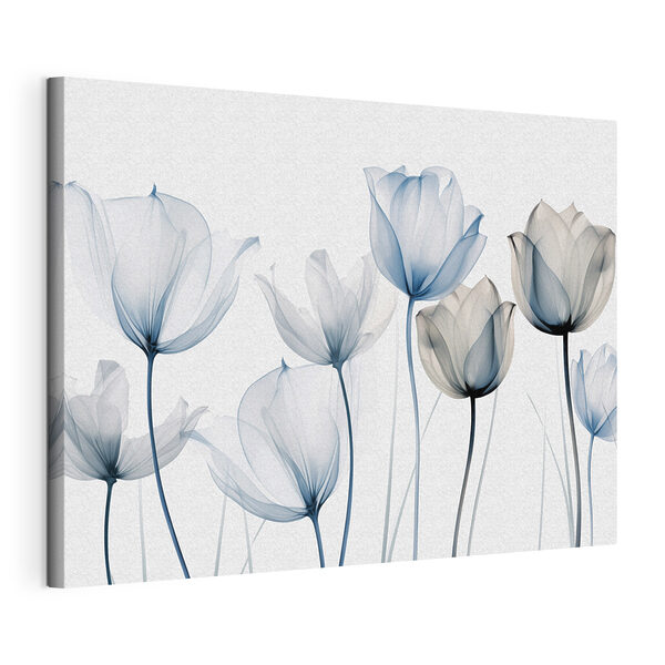 Wydruk na płótnie Kompozycja kwiatowa z przezroczystymi płatkami