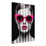 Wydruk na płótnie Kobieta w różowych okularach przeciwsłonecznych