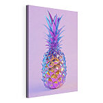 Wydruk na płótnie Kolorowy ananas na fioletowym tle
