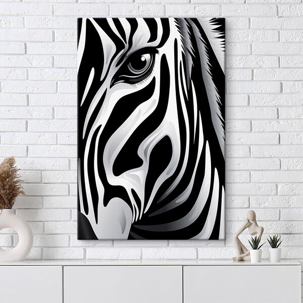 Wydruk na płótnie Zebra w efektownej czarno-białej kolorystyce
