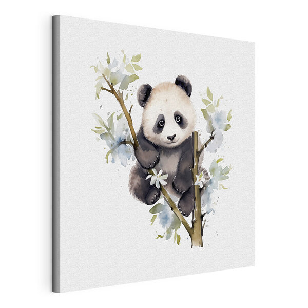 Wydruk na płótnie Miś panda na gałęzi drzewa