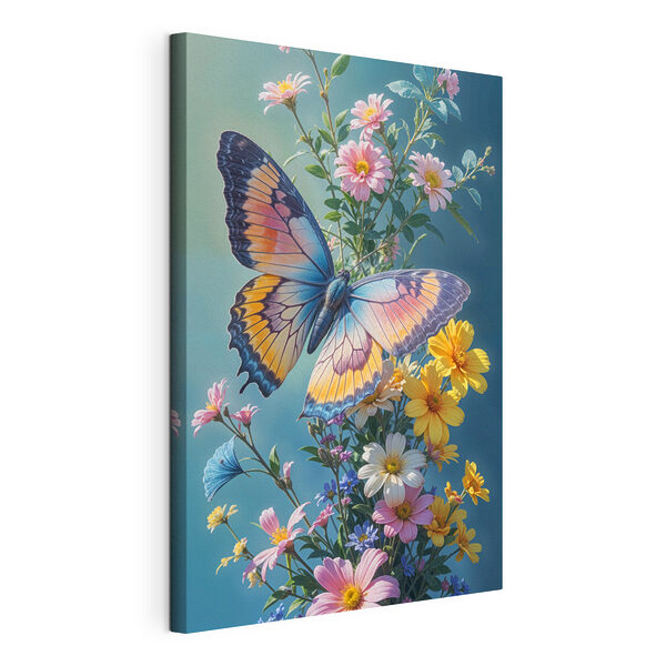Wydruk na płótnie Motyl na kwiatku