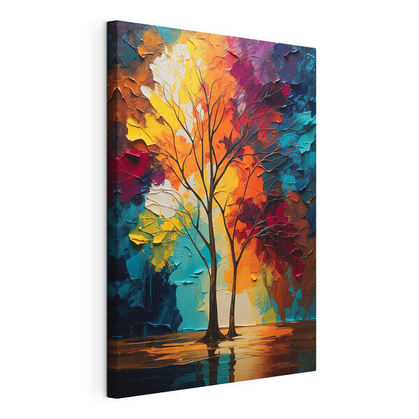 Canvas prints Painting of trees with colorful leaves Wydruk na płótnie Canvas prints Painting of trees with colorful leaves