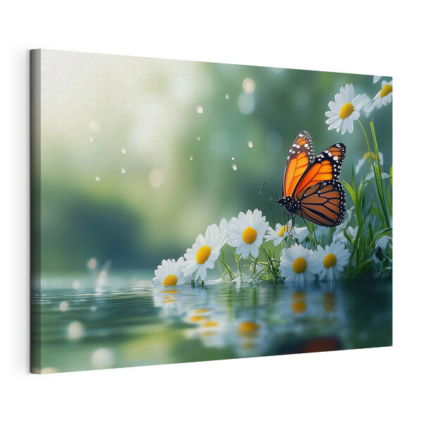 Wydruk na płótnie Motyl na kwiatku