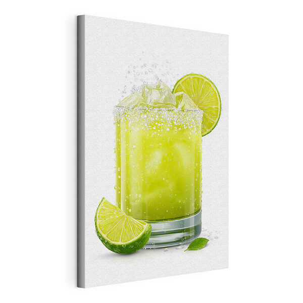 Wydruk na płótnie Wydruk na płótnie Szklanka soku z limonki z lodem i plasterkami limonki (SKU: s48446)