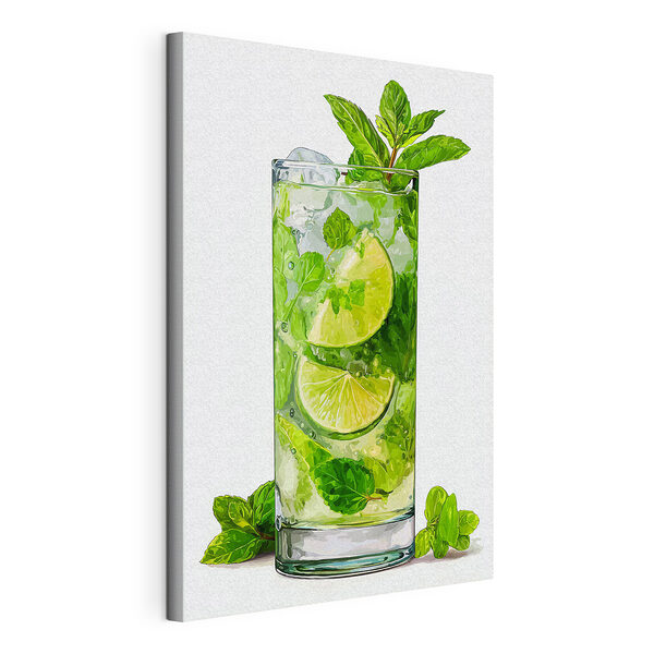 Szklanka z napojem i limonkami Wydruk na płótnie Szklanka z napojem i limonkami