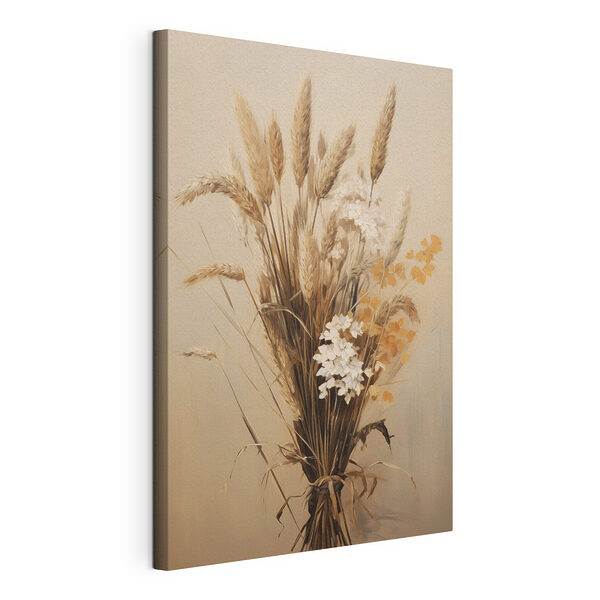 Bukiet pszenicy i kwiatów Wydruk na płótnie Bukiet pszenicy i kwiatów