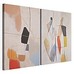 Modułowy wydruk na płótnie Abstrakcyjne kształty w harmonijnej kolorystyce