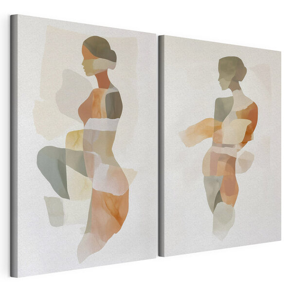Ciało kobiety w różnych kolorach Modułowy wydruk na płótnie Ciało kobiety w różnych kolorach