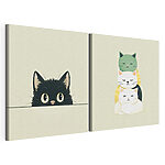 Modułowy wydruk na płótnie Grupa kotów leżących jeden na drugim