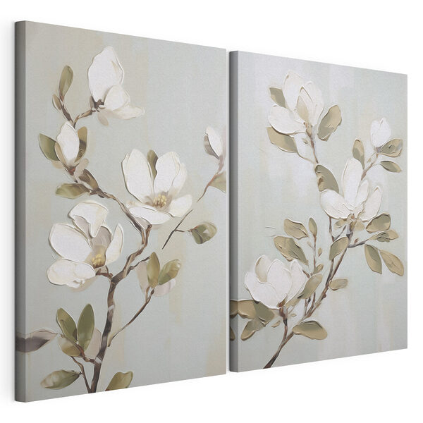 Modułowy wydruk na płótnie Obraz przedstawiający kwiaty na gałęzi