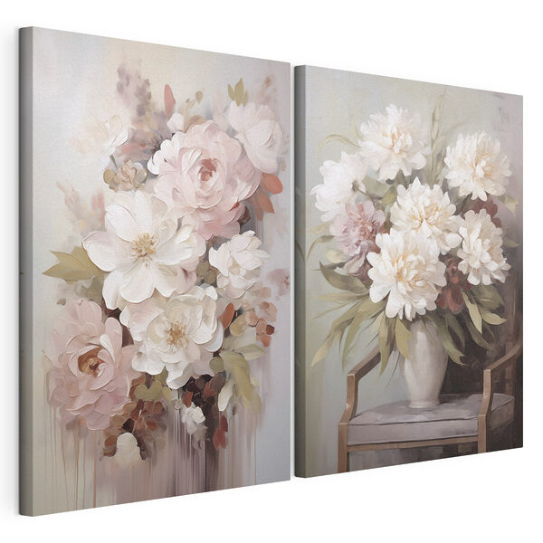 Modułowy wydruk na płótnie Modular canvas print Painting of flowers in a vase